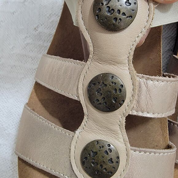 SAS Clover T-Strap Sandal Lusso Capp 7 W Wide Comfort Wedge Open Toe - Picture 7 of 16